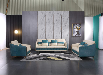 Sofagarnitur 3+2 Sitzer Set Design Sofa Polster Couchen Couch Deko Modern